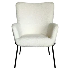 Fotel Glasgow boucle białe