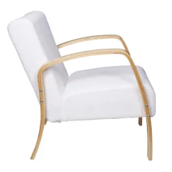 Fotel Hella boucle biały/ naturalny