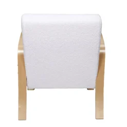 Fotel Hella boucle biały/ naturalny