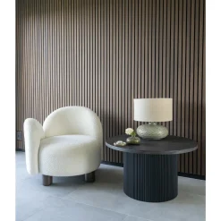 Fotel Honololu prawy boucle biały