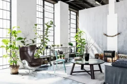 Fotel Jajo aluminium brąz PU