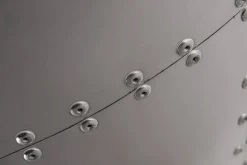 Fotel Jajo aluminium brąz PU