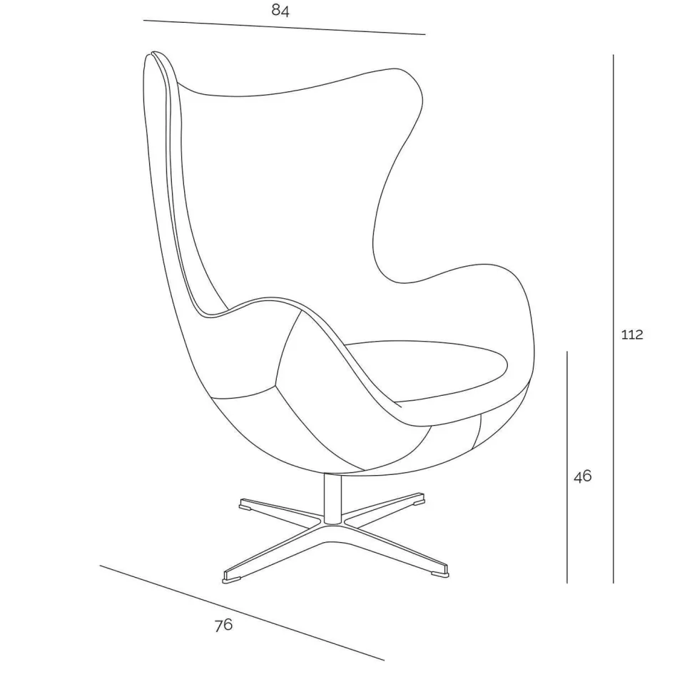 Fotel Jajo aluminium brąz PU