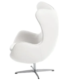 Fotel Jajo biała skóra 01 Premium