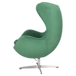 Fotel Jajo Velvet zielone/ srebrna        podstawa