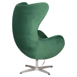 Fotel Jajo Velvet zielone/ srebrna        podstawa