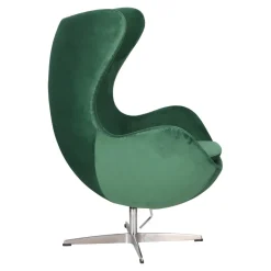 Fotel Jajo Velvet zielone/ srebrna        podstawa