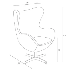 Fotel Jajo z podnóżkiem kaszmir 42 szary