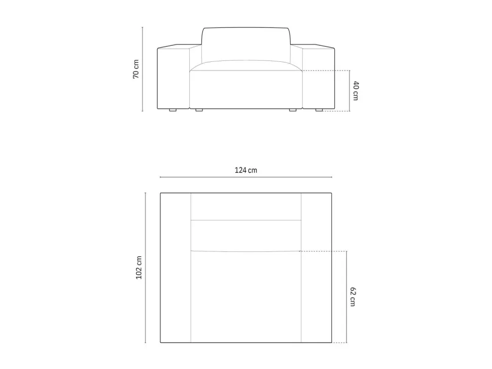 Fotel Jodie Blue Structured Fabric