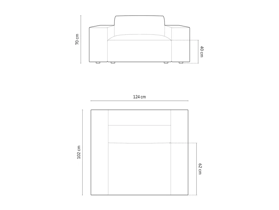 Fotel Jodie Light Grey Structured Fabric