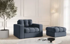 Fotel Justin Dark Blue Structured Fabric