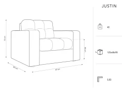Fotel Justin Grey Velvet