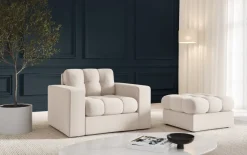 Fotel Justin Light Beige Structured  Fabric