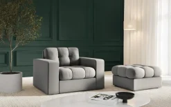 Fotel Justin Light Grey Structured  Fabric