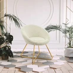 Fotel Karl Velvet Furry beżowy