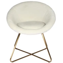 Fotel Karl Velvet Furry beżowy