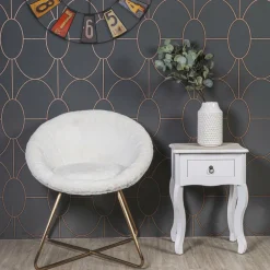 Fotel Karl Velvet Furry beżowy