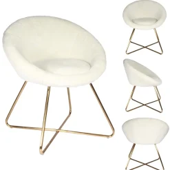 Fotel Karl Velvet Furry beżowy