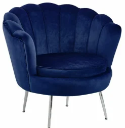 Fotel Korab VIC niebieski/nogi srebrne