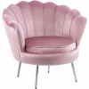 Fotel Korab VIC różowy/srebrne nogi