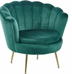 Fotel Korab VIC zielony/nogi złote