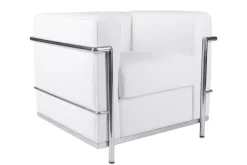 Fotel Kubik biała skóra TP