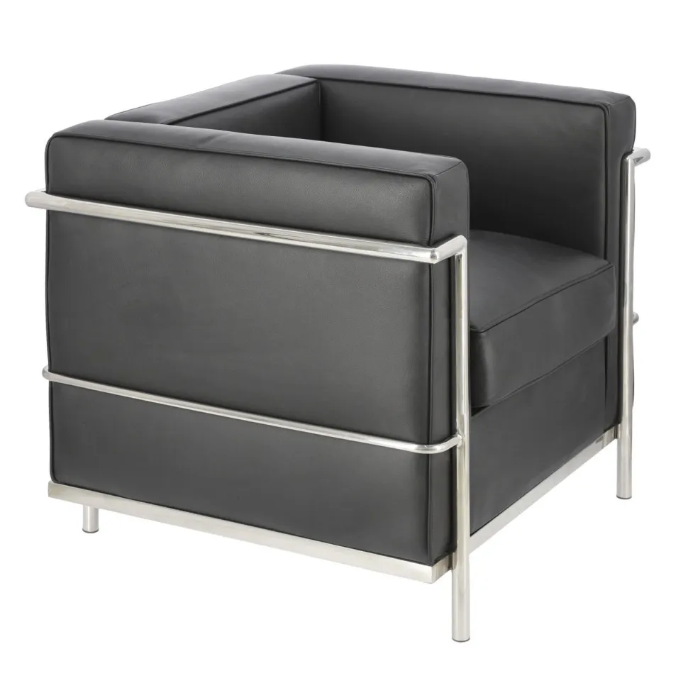 Fotel Kubik czarna skóra TP