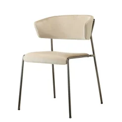 Fotel Lisa velvet beżowy/chrom