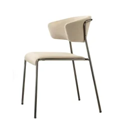 Fotel Lisa velvet beżowy/chrom