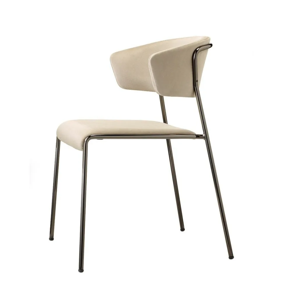 Fotel Lisa velvet beżowy/chrom