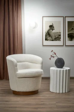 Fotel Mayi kremowy/orzech