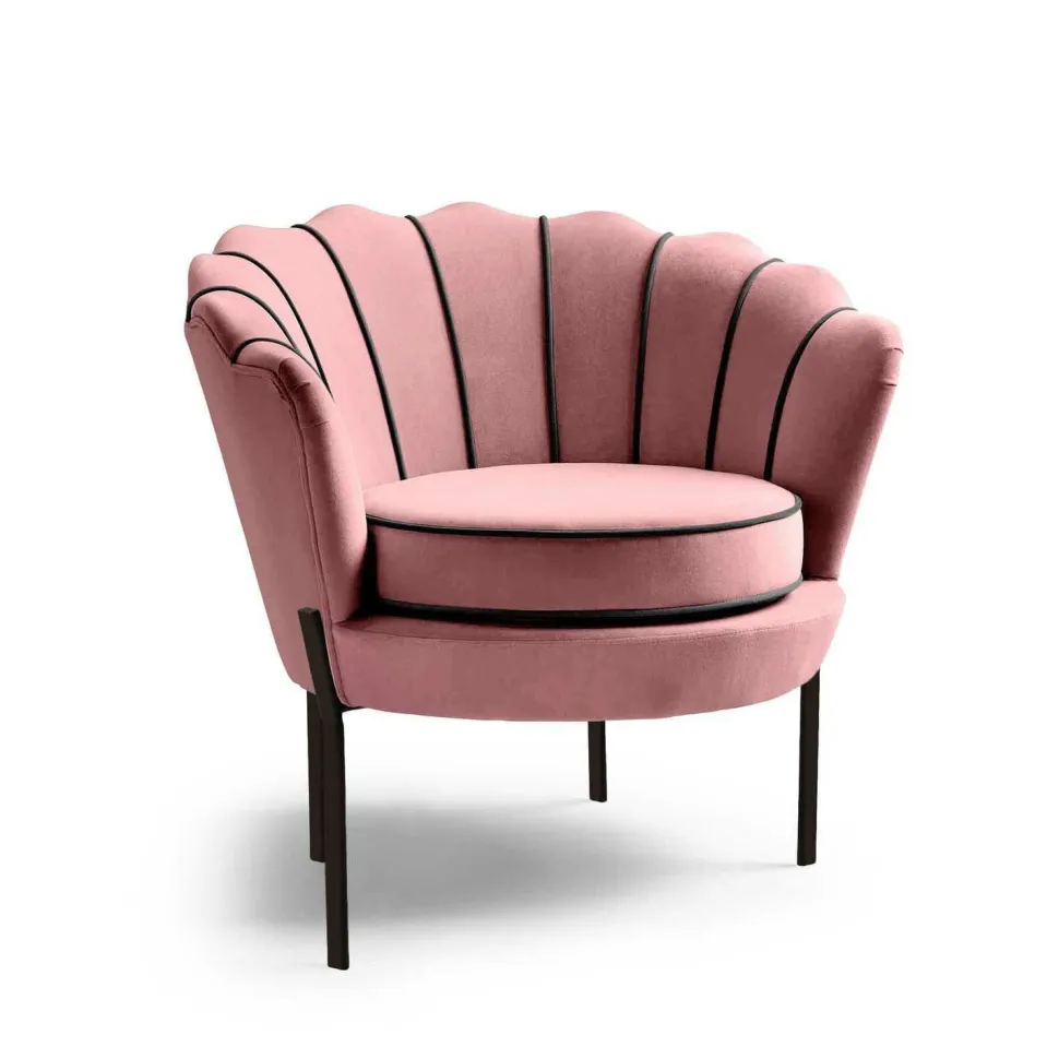 Fotel muszelka Aniel różowy