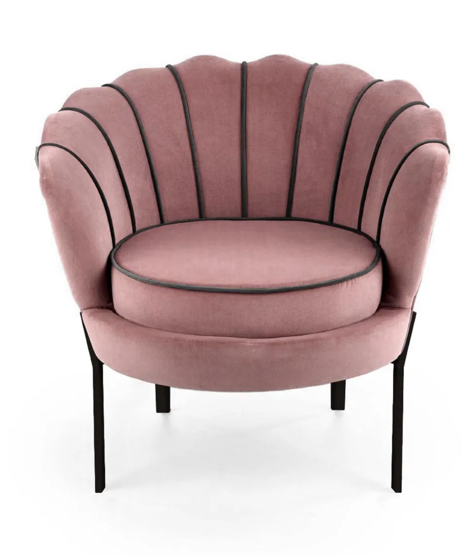 Fotel muszelka Aniel różowy