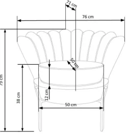 Fotel muszelka Aniel różowy