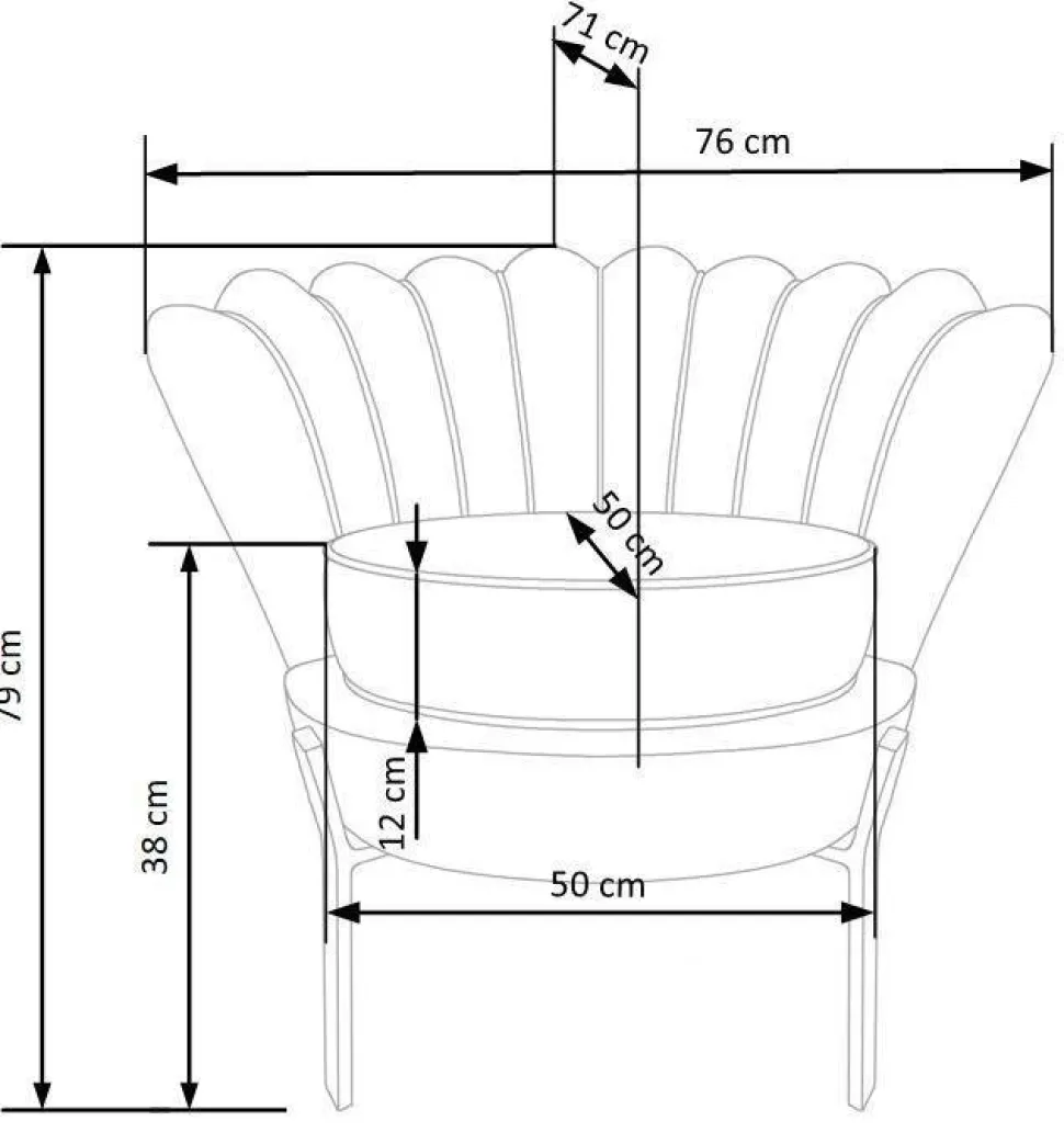 Fotel muszelka Aniel różowy
