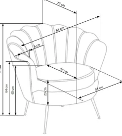 Fotel muszelka Florecja granatowy