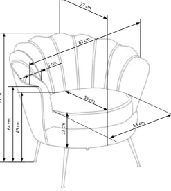 Fotel muszelka Florecja różowy