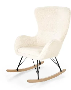 Fotel na biegunach Ebra kremowy