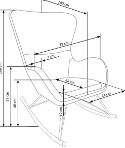 Fotel na biegunach Ebra kremowy