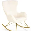 Fotel na biegunach Fadil kremowy/ złoty