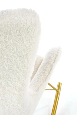 Fotel na biegunach Fadil kremowy/ złoty