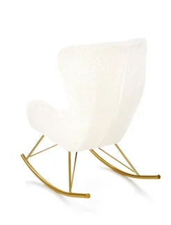 Fotel na biegunach Fadil kremowy/ złoty