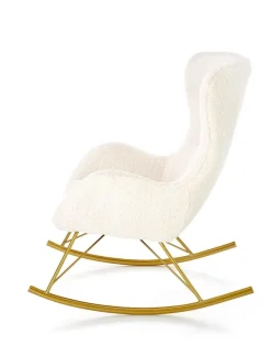 Fotel na biegunach Fadil kremowy/ złoty