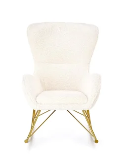 Fotel na biegunach Fadil kremowy/ złoty