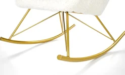 Fotel na biegunach Fadil kremowy/ złoty