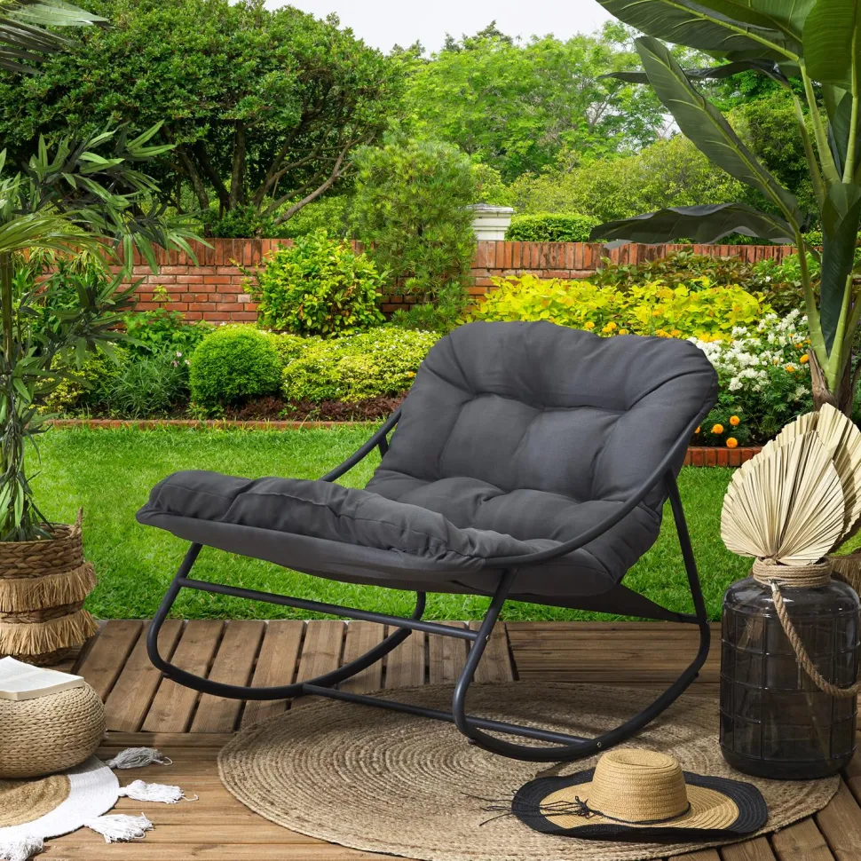Fotel ogrodowy bujany Tenerife szary