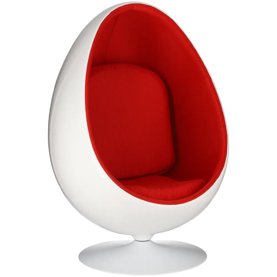 Fotel Ovalia Chair biało czerwony