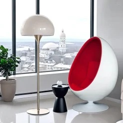 Fotel Ovalia Chair biało czerwony