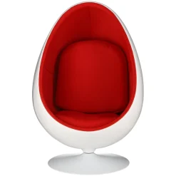 Fotel Ovalia Chair biało czerwony