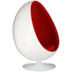 Fotel Ovalia Chair biało czerwony